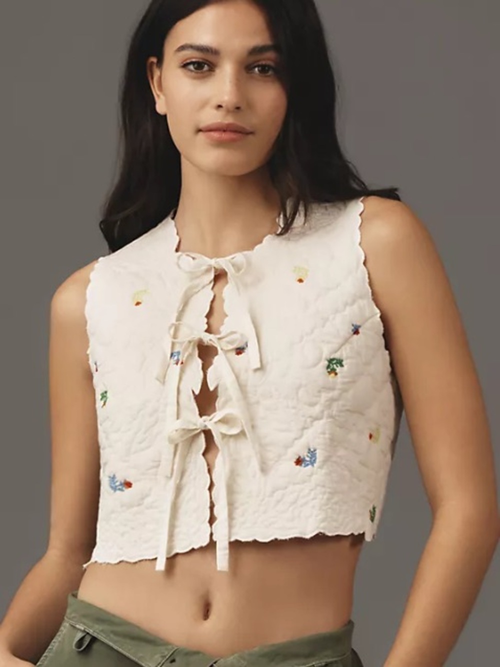 Anthropologie quilted type up vest